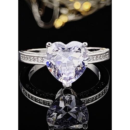 2021 new arrival fashion 925 sterling silver heart shape cut promise ring for Wedding Engagement love girl finger Jewelry R4325