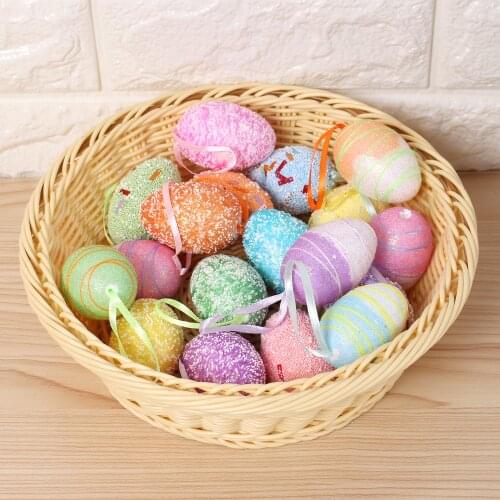 6Pcs/Set 6*4CM Easter Eggs Happy Easter Decorations Painted Bird Pigeon Eggs Crafts Kids Gift Toys Favor Home Party Easter Decor