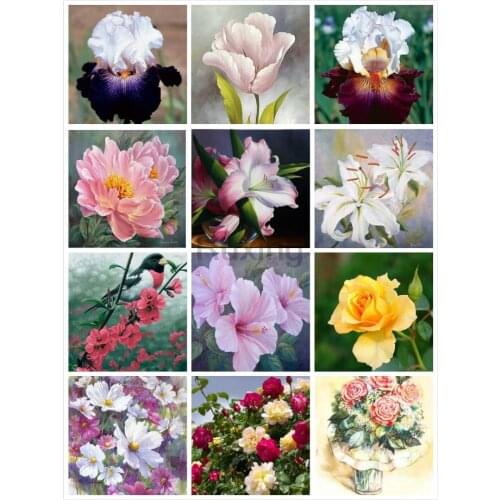 DIY Diamond Mosaic Diamond Painting Cross Stitch Beautiful flower scenery Kit Diamonds Embroidery Square Drill Home Decoration5D
