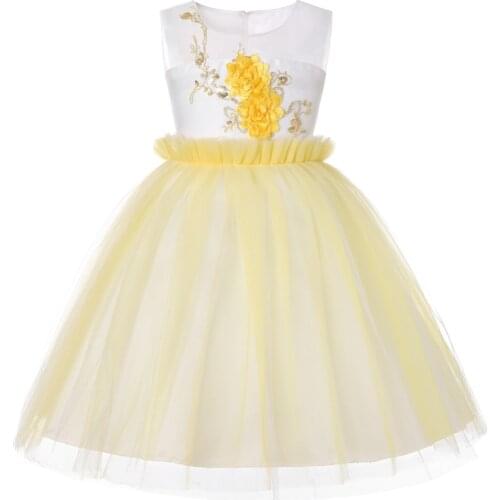 Childrens clothing Flower Girl Dress 1-13 Years kids Princess Party dresses baby girl clothes elegant sleeveless Wedding Dress