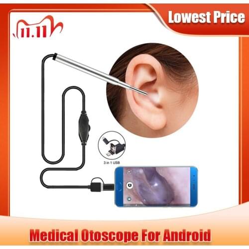 Endoscope Camera 3.9mm Lens Adjustable Led Light 1.5M Cable USB Otoscope For Android Phone Tablet Windosw PC Enlarge Endoscope