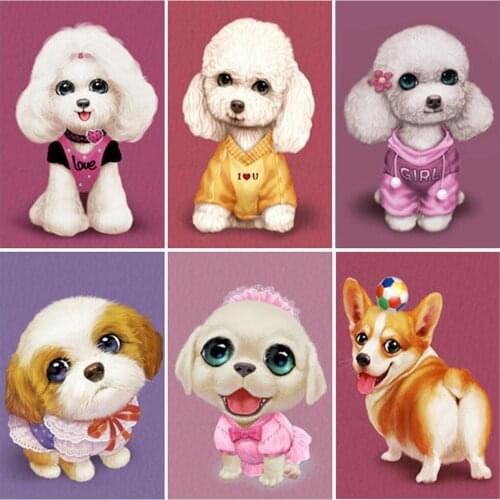 Evershine Full Square Round Diamond Painting Dog Cross Stitch 5D DIY Diamond Embroidery Sale Animal Rhinestones Art Home Decor