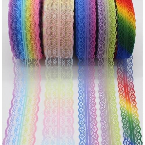 Gradient Color Handmade Lace Jewelry Patchwork Material Lace Ribbon DIYSewing Garment Accessories Bouquet Lace Ribbon