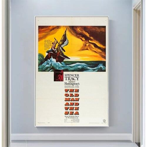 CP1131 The Old Man and the Sea Classic Hot Movie Print Silk Fabric Poster Indoor Wall Art Decor Gift
