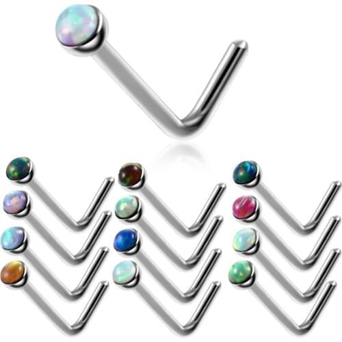 1Pc Opal Surgical Steel Nose Ring Piercing Nez Nose Piercing Nose Stud Cartilage Piercing Nariz Body Jewelry