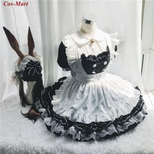 Hot Game Arknights Amiya Cosplay Costume Working Assignment Gorgeous Maid Dress Activity Party Role Play Clothing Custom-Make