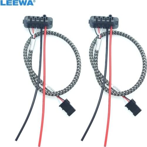 LEEWA 2PCS Auto HID Headlight Power Cord Wire Harness For Hella Factory Original D2S D2R OEM Xenon HID Ballast#5990