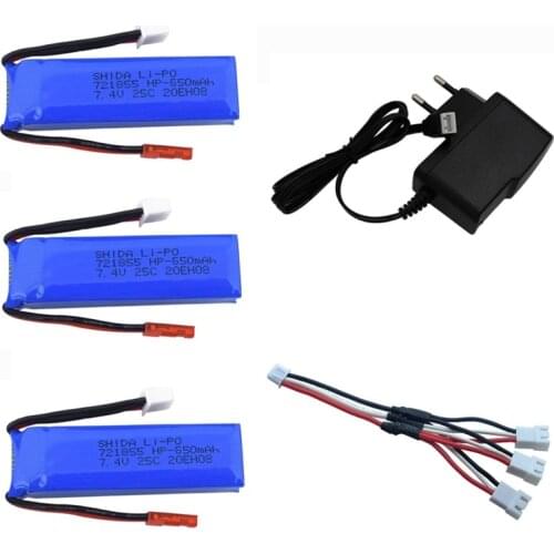 7.4V 650mAh Lipo Battery with battery charger sets for WLtoys A202 A212 A222 A232 A242 A252 4WD RC Car 7.4 V 721855 2S