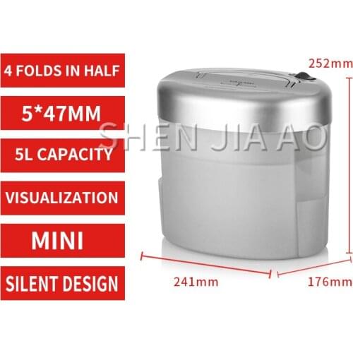 AS048 Desktop paper Shredder 5L 5*47MM 180WPersonal Portable Mini Shredder Office Household Commercial Electric Small Shredder