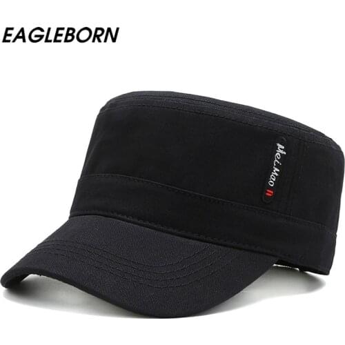 2021 NEW Men Women Hat Military Womens Cadet Black Hat Womens Army Green Navy Cap 100% Cotton Classic Military Hat Sailor Caps