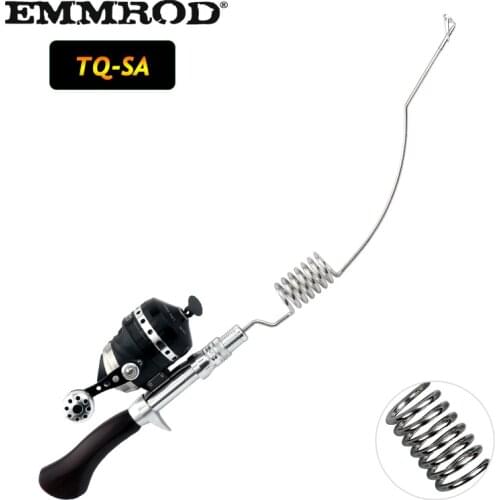NEW Emmrod Stainless steel spring Fishing rod Portable Ocean boat fishing Rock fishing Set with Reel walnut wood Handle TQ-SA
