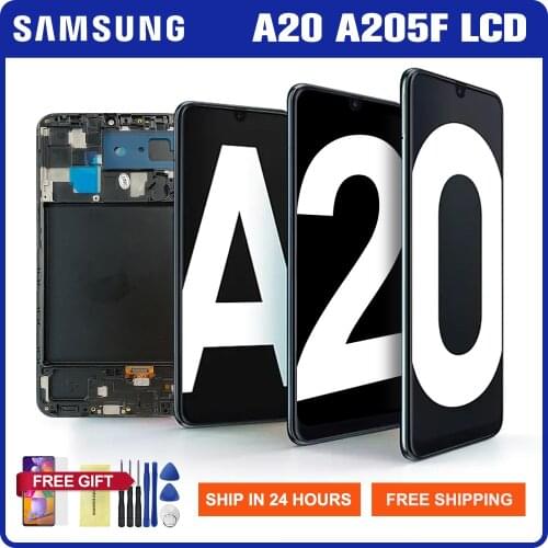 Original Lcd For Samsung Galaxy A20 A205 A205F LCD Display Touch Screen Digitizer With Frame Parts For Samsung A20