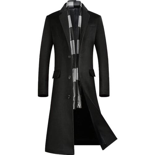 Coats for Men,Wool content 51%,A Long Jacket Below The Knee,Mens Overcoat,Mens Coat Windbreaker,Men Coats, Long Overcoat Men