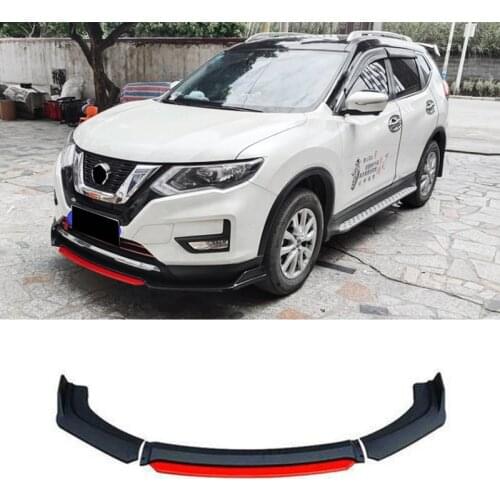 Applicable To For Nissan X-TRAIL Accessories Three Piece Car Front Bumper Split Lip Body Kit Spoiler Modification 2017-2021
