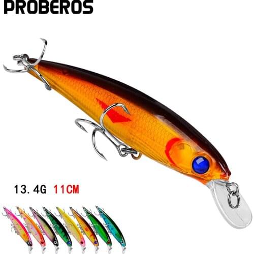 PROBEROS 10Pcs Minnow Fishing Lure 11cm 13.4g Aritificial Hard Bait Wobblers Trout Pike Carp Swimbait Fishing Tackle Crankbait
