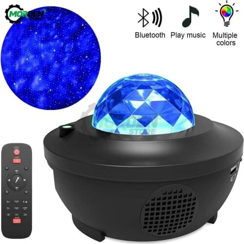 Starry Sky Projector Blueteeth USB Voice Control Music Player LED Night Light USB Charging Projection Lamp Kids Gift Dropship
