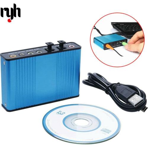 Professional USB Sound Card 6 Channel 5.1 Optical External Audio Card Converter CM6206 Chipset for Laptop Desktop Microphone