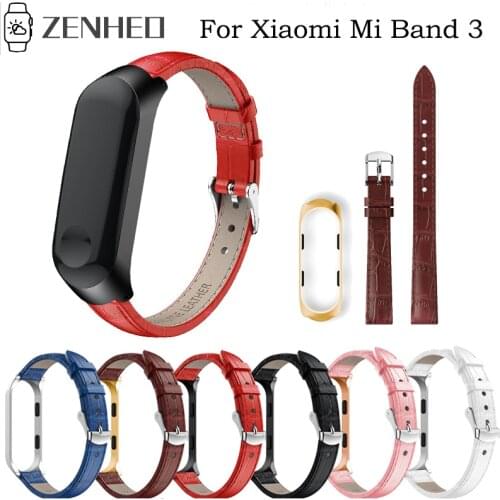Genuine Leather Strap For Xiaomi Mi Band 3 Strap Watch Band Replacement For Mi Band 3 Wristband watches Straps Smart Accessories