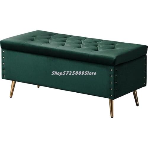 Nordic Shoe Changing Stool Cushion Household Rectangular Storage Stool Storage Clothing Store Sofa Stool Fitting Room Stool