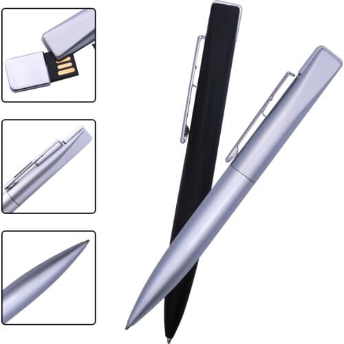 Capacitor ball pen style usb flash drive 64gb 32gb chiavetta usb 16gb metal usb 2.0 pendrive custom logo business gift gadget