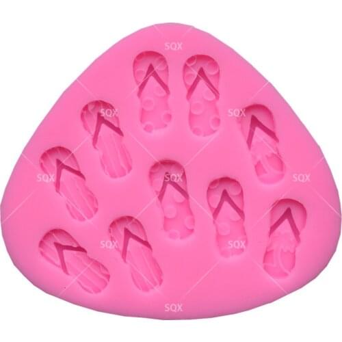 Slippers Fondant Cake Baking Molds,Moule Silicone,Cake Decorating Tools Pastry Tools Kitchen Accessories SQ15173