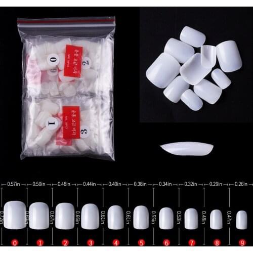 TIANMI 500pcs/bag False Ballerina Natural/Transparent Coffin Fake Nails Manicure Nails for Extension&Protection Nail Art