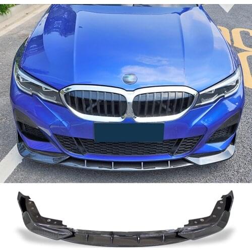 Front Bumper Spoiler Protector Plate Lip Body Kit For BMW 3 Series G20 G28 2020 Carbon Surface Car Decorative Strip Chin Shovel