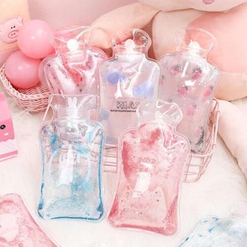 Thicken Transparent Hand Warmer Hot Water Bag Camping Portable Reusable Health Folding Water Bottle Drink Bags Girls Pocket
