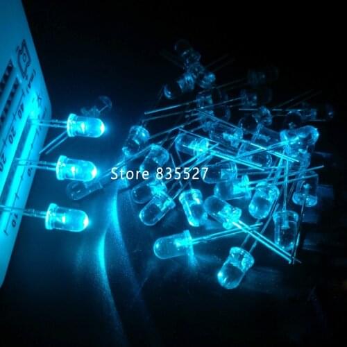 1000PCS/LOT F5 5mm round ice blue sky blue light blue LED light emitting diodes water clear have edge DIP Mechanical keyboard