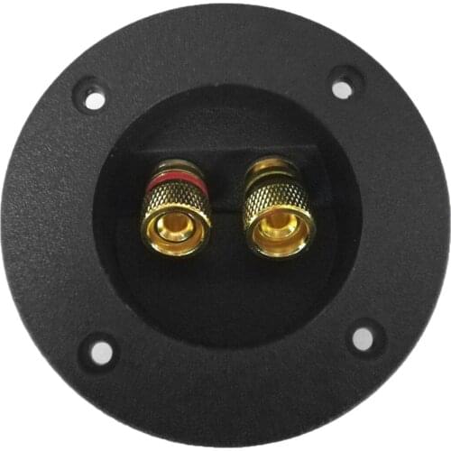 2pcs Newest Subwoofer Speaker Terminal Cup Round Spring Cup Speakers Box Gold Plated Plug Car Stereo Flat Plugs Terminal Adapter
