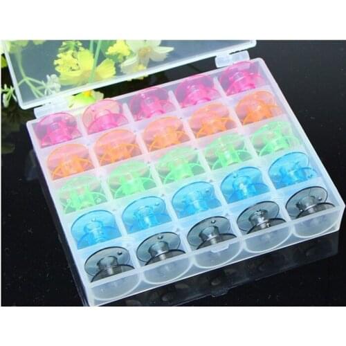 25Pcs Plastic Case Storage for Home Needlework Tool Sewing Accessories Plastic Empty Bobbins Sewing Machine Spools