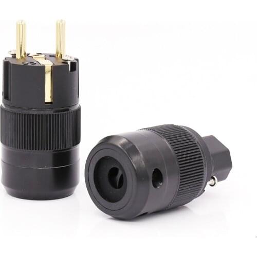 5pairs High End 24K Gold Plated Schuko AC power plug+IEC power connector