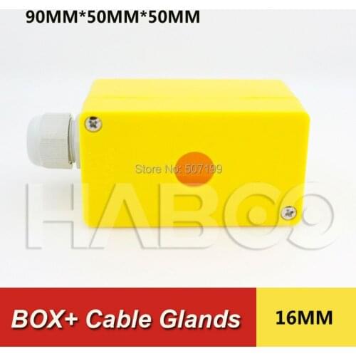 5pcs/lot packing 16mm panel box 1hole waterproof cable glands yellow color for push button switch/ emergency stop stop switch