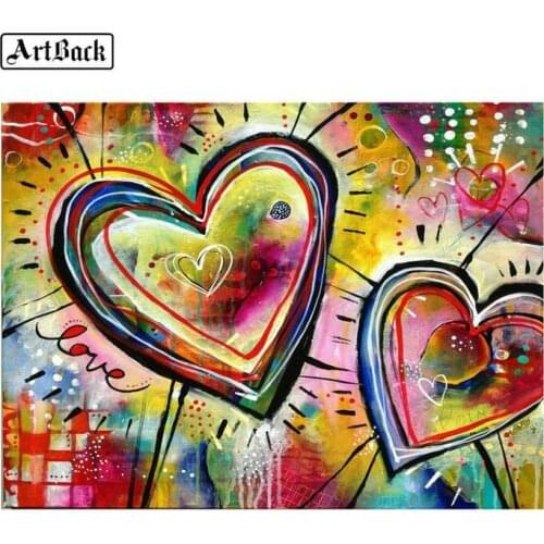 5d diamond painting heart color icon full square drill 3d canvas resin round rhinestone home decoration sticker