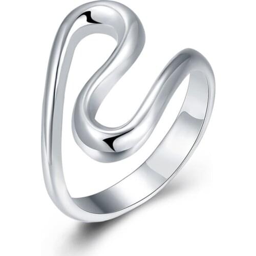 BABYLLNT 925 Silver Geometric Rings For Women Fine Fashion Wedding Engagement Party Jewelry Gift Wholesale