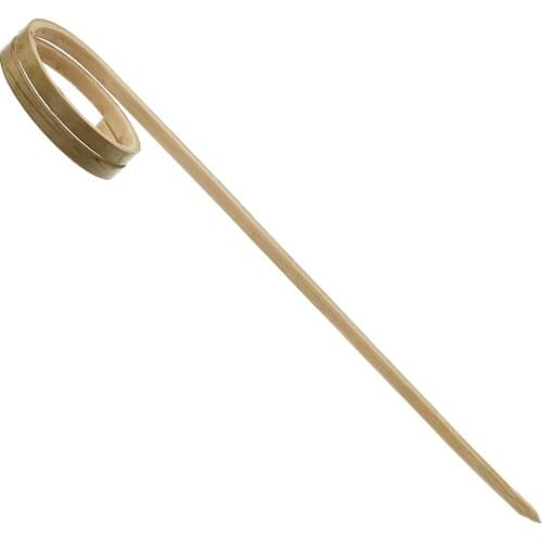 Free Shipping - Party Event Wedding Bar Suppliers, DisposableTableware, 120mm Cocktail Loop Bamboo Pick Fruit Skewer, 100/Pack