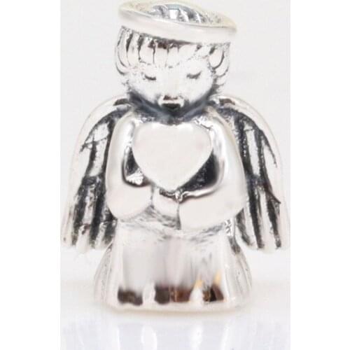 Bewill Authentic 925 Silver Angel Stirling Angel Love Beads Fit Original charms Bracelet Necklace Pendant