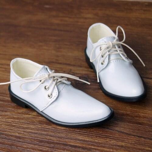 BJD White Bussiness Shoes Flats Synthetic Leather For 70cm Tall SD17 Male DK DZ AOD DD Doll Free Shipping