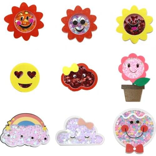 Sunflower Quicksand Sequins Flash Blinking Shakers Acrylic Planar Resin DIY Bow-knot Home Crafts Phone Case Decoration,1Yc17916
