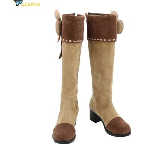 Genshin Impact Klee Cosplay Boots Shoes Leather Shoes Cosplay Accessories Halloween Party Shoes