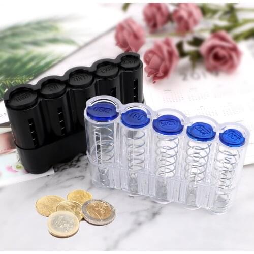 HOOMIN Storage Coins Purse Coin Holder Case Money Boxes Creative Saving Box Jar Euro Coin Dispenser Storage Box Home Decor