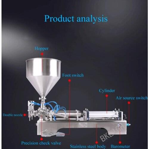 Electric Pneumatic Double Head Paste Filling Machine Bee Toothpaste Sauce Skin Care Product Filling Machine