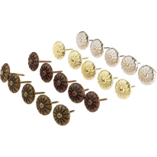20pcs Vintage Upholstery Nail Tacks Jewelry Gift Box Sofa Decorative Furniture Nails Tack Stud Pushpin Hardware 16*20mm
