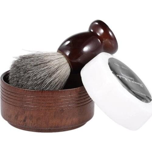 LEMONWALD Mens Foreo Luna Care Shaving Set Natural Badger Brush Wooden Handle Shaving Soap And Oak Shaving Bowl