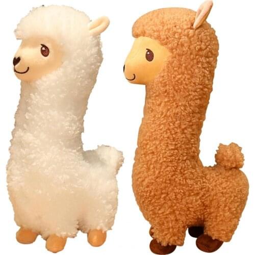 Cute Plush Doll Portable Creative Skin-friendly Alpaca Stuffed Toy Pillow for Kids Children Lamb Doll