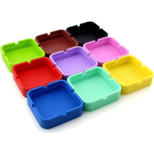 New Creative Silicone Ashtray Portable Square Cigarette Ash Tray Holder Foldable Eco-Friendly Soft Home Ashtray Smokes Supplies
