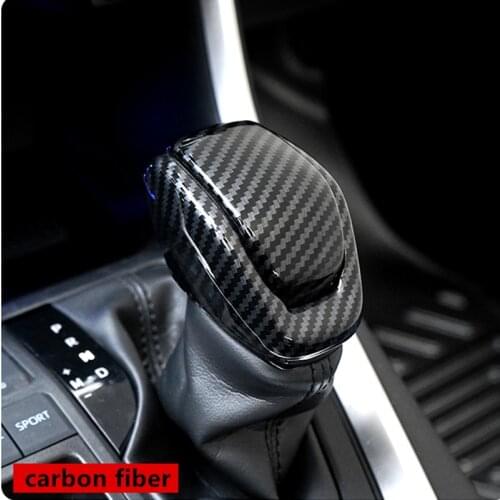 For Toyota Highlander Harrier Venza XU70 XU80 2021 2022 Accessories New Product ABS Carbon Fiber Shift Knob Stick Cover