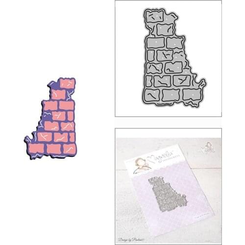 2021 New Vintage Brick Wall Shape Metal Cutting Dies for DIY Scrapbooking Decor and Card Making Paper Craft Embossing No Stamps