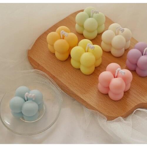 New Diy Wax Candles Mould Aromatherapy Plaster Candle 3d Silicone Mold Handmade Soy Cube Soap Molds For Home Decoration Supplies