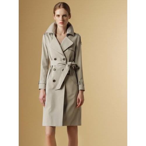 Ttench Coat For Women New Brand 2020 Spring Autumn Long Slim Fit Double Breasted Windbreaker Female European Streetwear LX2622